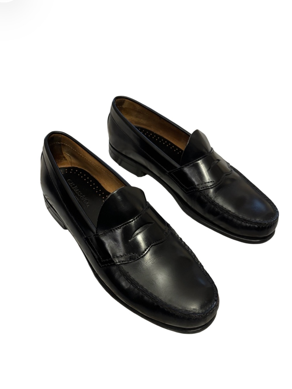 GH Bass & Co Black Leather Penny Loafers